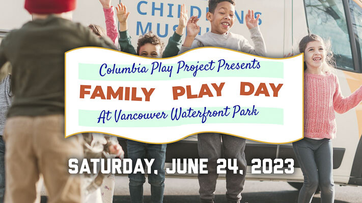 The first annual Family Play Day at Vancouver Waterfront Park, organized by the Columbia Play Project, will feature 26 booths with games and activities for kids of all ages, live performances, refreshments, and sponsor support from local organizations to foster exploratory play and community engagement.