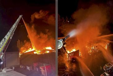 Two-alarm fire destroys industrial building in Salmon Creek