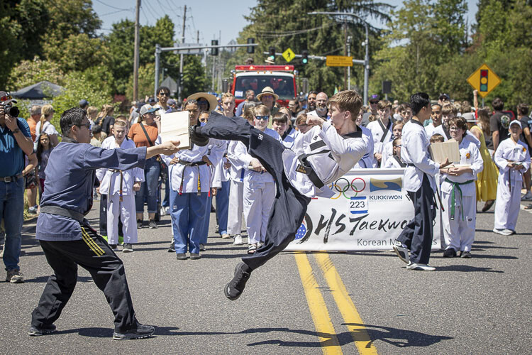 The 2023 Hockinson Fun Days Parade even included a Taekwondo demonstration. Photo by Mike Schultz