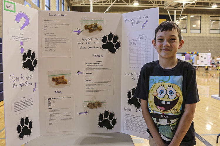 Hunter Monks presents his project as a Science Fair finalist. Photo courtesy Washougal School District