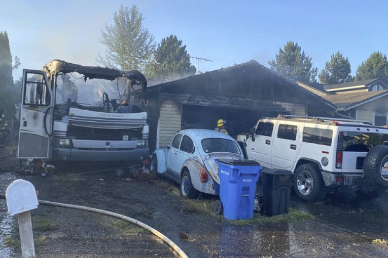 Fast-moving fire torches home, car and motorhome in Salmon Creek