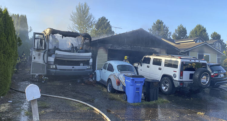 A fast-spreading fire engulfs a home in Salmon Creek, causing damage to the property and vehicles, but luckily no residents or pets were harmed in the incident.