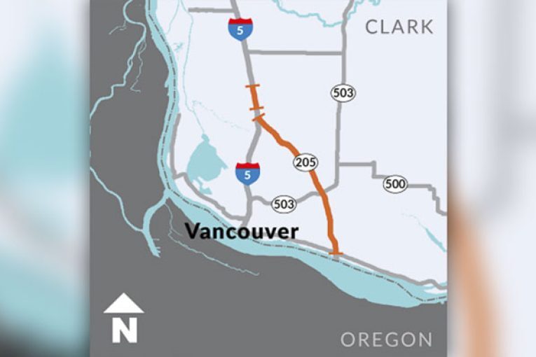 Nighttime I-5 ramp closure near Ridgefield, July 31