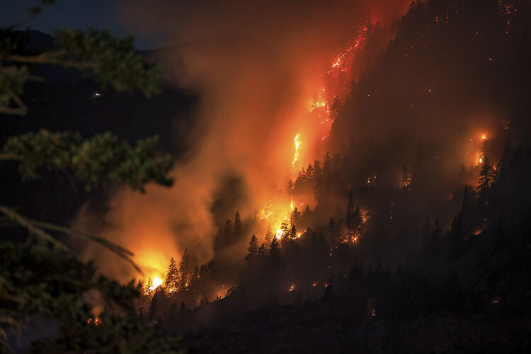 The Tunnel 5 Fire is 5-percent contained, according to an update from the Skamania County Sheriff’s office on Wednesday morning. Photo courtesy Heather Tianen