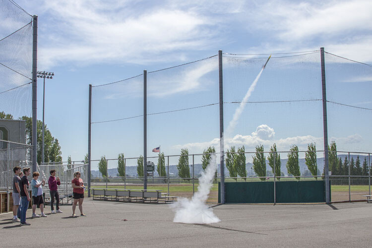 Jennifer Benedict's network of contacts at the Air Force Academy and NASA help her develop thrilling experiments for her students. Photo courtesy Woodland School District