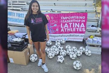 Professional soccer player Yaneisy Rodriguez returns home to donate equipment