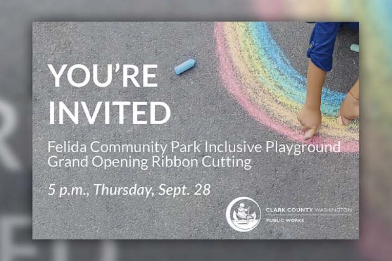 Ribbon Cutting Ceremony to celebrate completion of inclusive play area at Felida Community Park set for Sept. 28