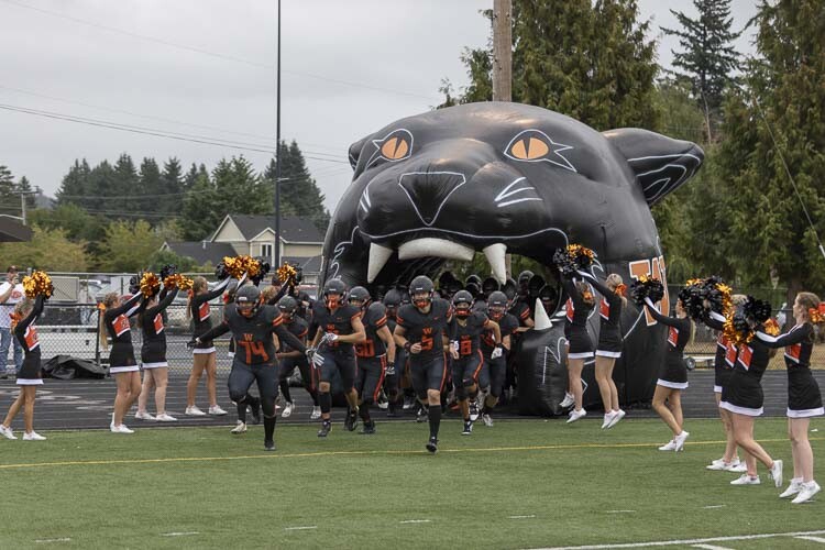 The Washougal Panthers are the defending Class 2A Greater St. Helens League champions, and they proved to be ready to start the 2023 season Thursday night with a 45-8 win over River Ridge. Photo by Mike Schultz