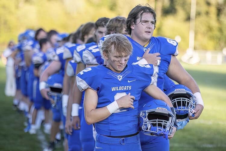 La Center quarterback Garrett Maunu is not big, coach John Lambert said, but he has a lot of big teammates who love and admire him. Photo by Mike Schultz