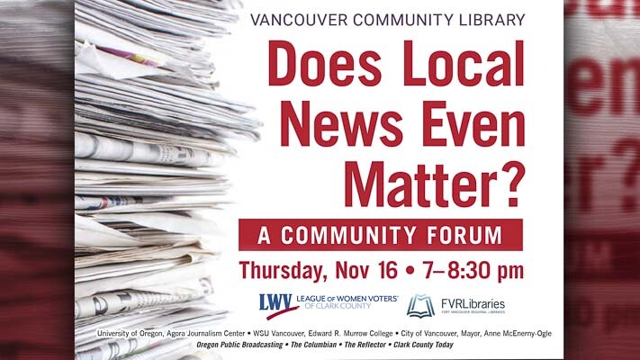 League of Women Voters of Clark County hosts a community conversation on the local news crisis and its impact on democracy on November 16, featuring key representatives and experts in the field. Reliable, responsible local news is struggling as one-fourth of the country’s newspapers have closed since 2008.