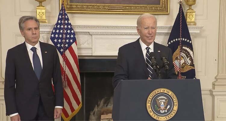 This Twitter screenshot shows U.S. President Joe Biden and U.S. Secretary of the State Anthony Blinken. Photo courtesy @POTUS/Twitter Screenshot