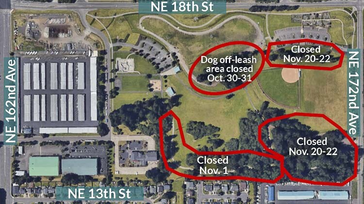 A project to improve tree health and address hazardous trees at Pacific Community Park will close sections of the park in October and November. 