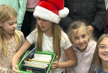 Camas-Washougal Rotary supports literacy with third grade book baskets Donation