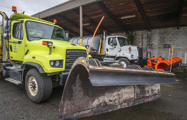 Snow plows from the city of Vancouver and Clark County are ready to take on winter weather. Photo courtesy city of Vancouver