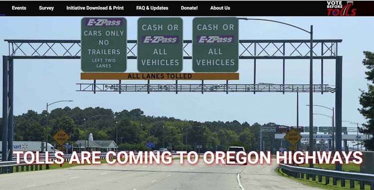Oregon citizens are currently collecting signatures to put IP-4 on the November 2024 ballot. The initiative is a constitutional amendment that would guarantee a vote before tolls could be placed on any Oregon highway. Graphic courtesy Vote Before Tolls