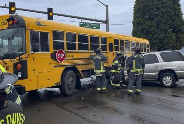 School bus involved in motor vehicle accident