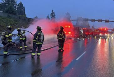Vancouver Fire responds to car fire on I-5