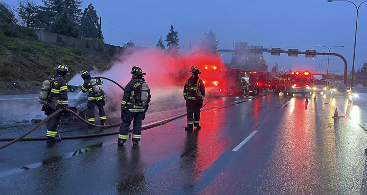 At 7:30 a.m. Wednesday, Vancouver Fire Department units were dispatched to the report of a car fire at the 2700 block of Interstate 5 southbound.