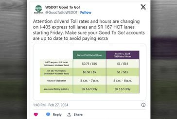 Seattle area maximum toll rates to increase 50 percent – a cautionary tale for Portland-area tolling