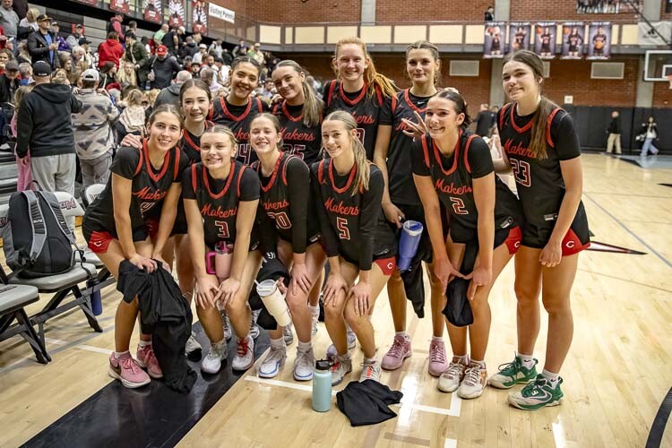 The Camas girls basketball team was rewarded with the top seed for the upcoming Class 4A basketball tournament. Photo courtesy Heather Tianen