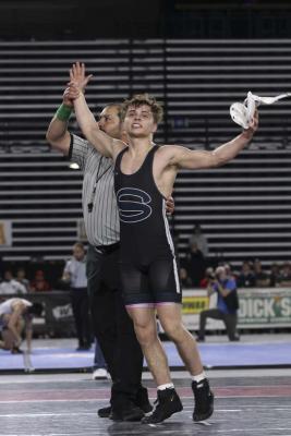 Owen Pritchard of Skyview finished his high school career with a state title Saturday night in the Tacoma Dome. Photo courtesy Gracie Miller