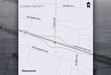 Expect overnight delays along SR-14 at Lieser Road in Vancouver, March 20-21