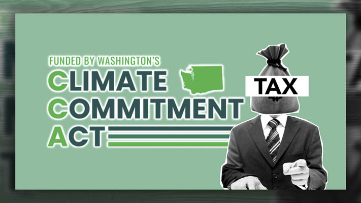 As Washington’s CO2 tax, known as the Climate Commitment Act, heads to the ballot this fall, this logo highlighting projects that received funding from that tax will become more prevalent. And state residents are paying for it.