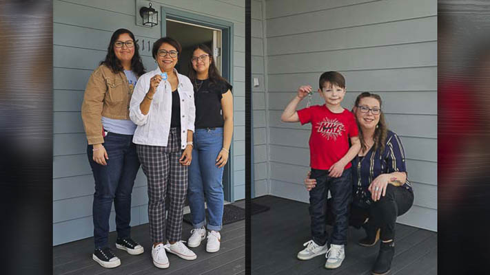 Two hard-working families received the keys to their new homes in east Vancouver on Sunday as Habitat for Humanity celebrates affordable housing.
