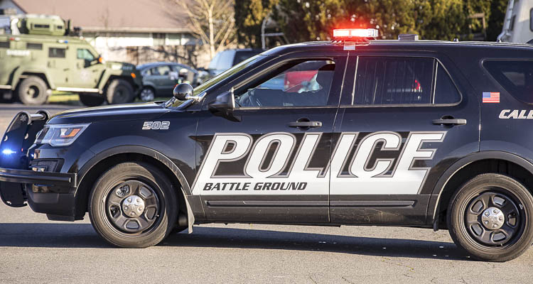 On Thursday at about 8:48 a.m., Battle Ground Police Department officers were dispatched to an active assault with a weapon in the 1600 block of SW 4th Street in Battle Ground.  