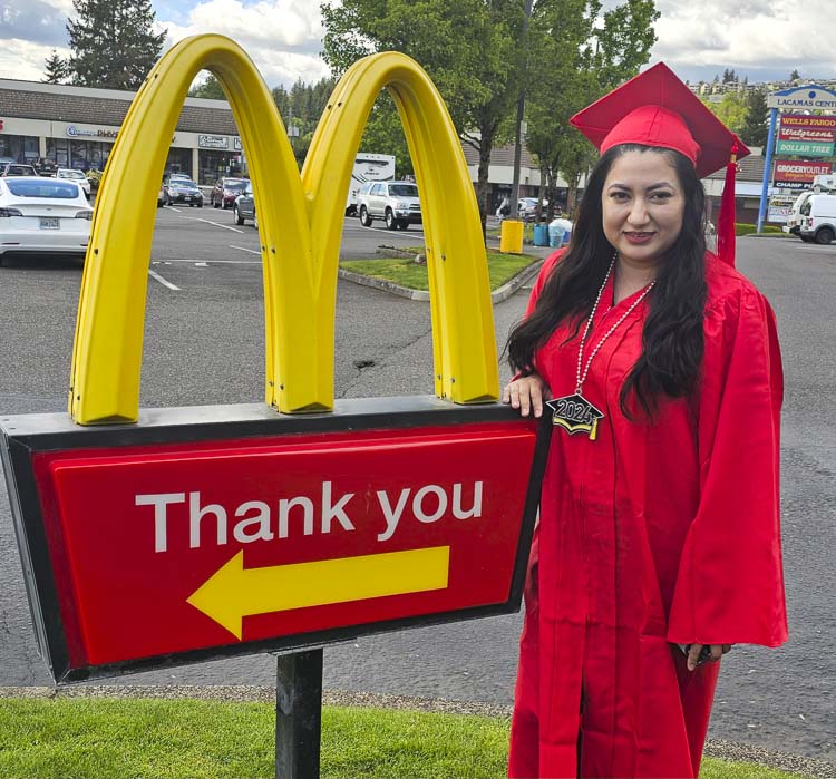 Isael Cuevas Ayala, 32, a manager at the Camas McDonald’s, is grateful for the Archways to Opportunity program, which allowed her to return to school to earn her high school diploma. Photo by Paul Valencia
