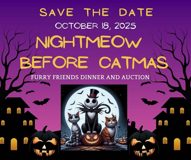 Furry Friends will host its annual dinner and auction fundraiser Oct. 18 at Royal Oaks Country Club. Tickets include dinner and auction access. Dessert donations are also being accepted.