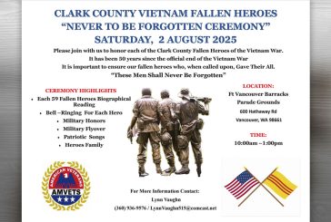 Letter: Community invited to honor Vietnam War fallen heroes at Fort Vancouver Ceremony