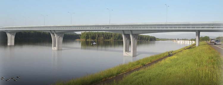 The vision for an East County Bridge was embraced by Clark County citizens in two separate advisory votes, one that voters approved in the November 2013 General Election that asked voters county-wide if the Board of County Commissioners (now Clark County Council) should work to get a real proposal that would include an actual design, a maximum price less than $900 million, flexible financial terms, and an achievable time frame. Photo courtesy EastCountyBridge.com