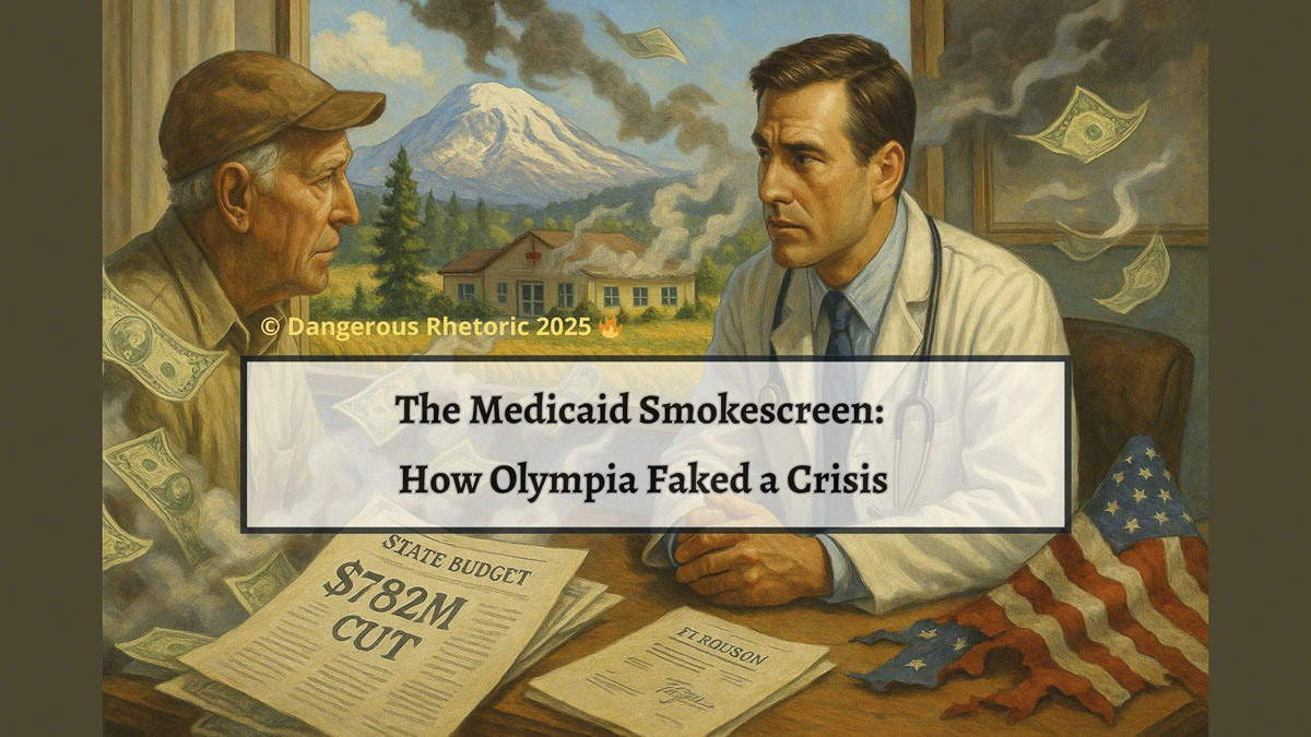 Nancy Churchill argues Olympia manufactured a false Medicaid crisis, accusing Governor Bob Ferguson of cutting funding while blaming Congress to distract voters.