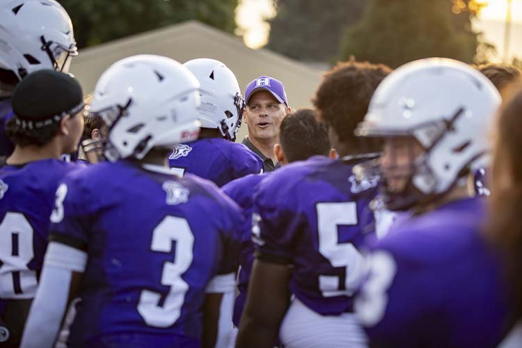 Heritage football coach Kevin Peterson said the players should get the credit for the revitalization of the football program. They have dedicated themselves to the weight room, and they believe in each other, the coach said. Photo courtesy Heather Tianen