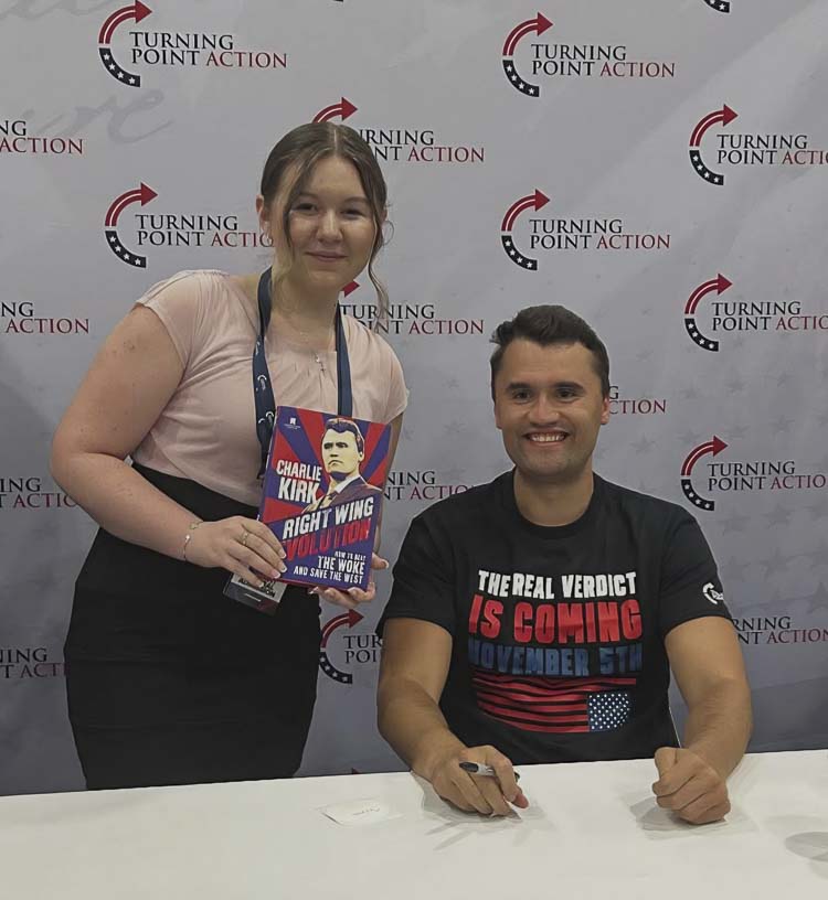 Ruby Ruiz, representative for the Southwest Washington Chapter of Turning Point USA, said she met Charlie Kirk several times. He cared about all of the people on the TPUSA staff as well as all of the young Americans he met during his tours, Ruiz said. Photo courtesy Ruby Ruiz