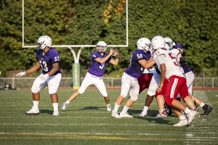 Heritage quarterback Owen Daley said the Timberwolves have pride in their program. He recalled the 20-game losing streak that came to an end last season. Now, the Timberwolves expect to win, to compete. Photo courtesy Heather Tianen