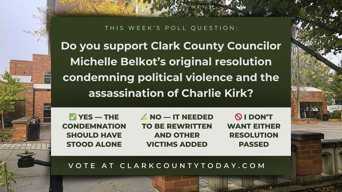 This week’s poll asks if Michelle Belkot’s resolution condemning political violence and naming Charlie Kirk should have stood on its own or been rewritten. Cast your vote today.
