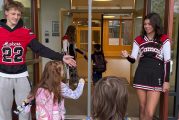 Camas celebrates community with football, cheerleader visits to elementary schools