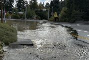 Major water pipe burst closes road in Clark County