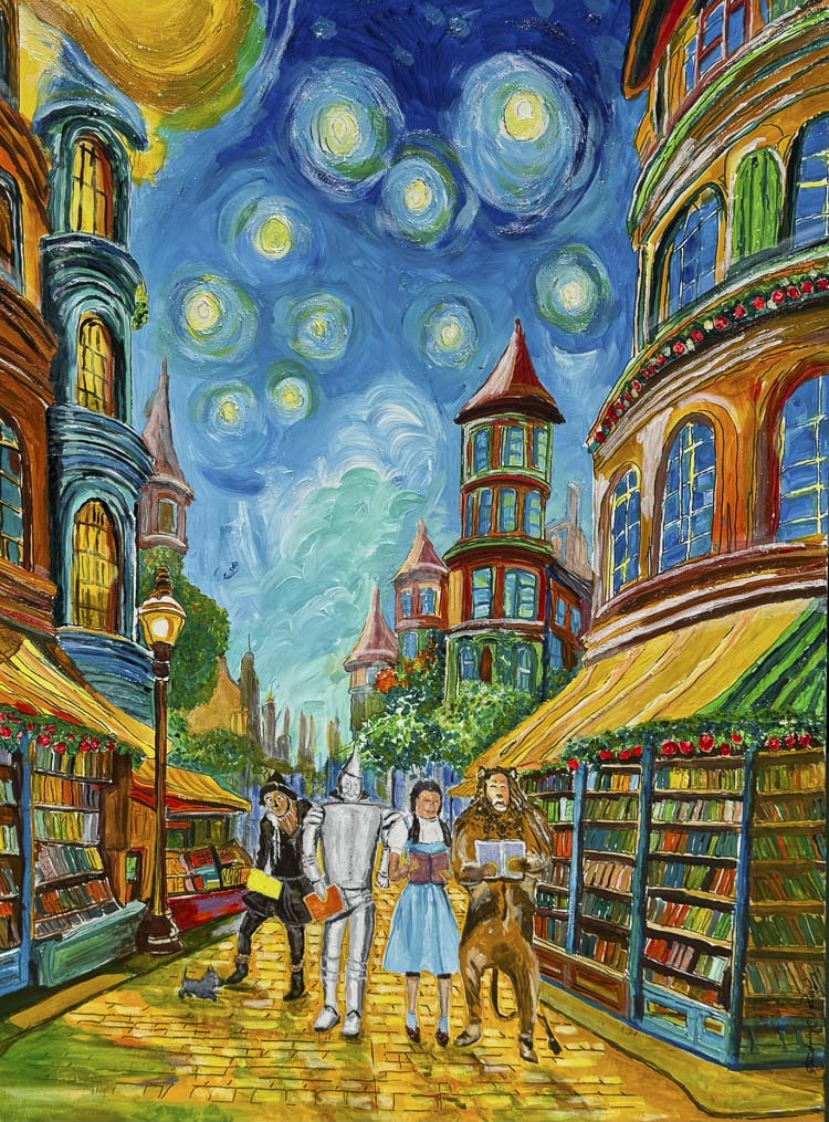 They’re Off To See The Wizard, 30x40 Original Acrylic on Canvas by George Throop. Image courtesy RedDoor Gallery