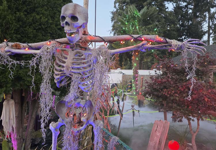 A new fog machine gives the Silver Star Cemetery even more of a spookier feel. Photo by Paul Valencia