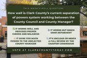POLL: How well is Clark County’s current separation of powers system working between the County Council and County Manager?