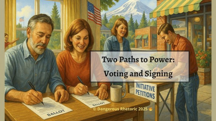 Nancy Churchill urges Washington voters to act on both their ballots and new initiatives, emphasizing that voting and signing petitions are the two key paths to reclaim political power from Olympia.