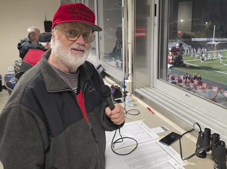 Dale Croswell has been announcing Camas High School football games for 45 seasons. Photo by Paul Valencia
