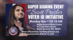 Conservative activist Scott Presler will visit Battle Ground on Monday for a Super Signing Event supporting a statewide initiative to require voter ID and proof of citizenship to vote.