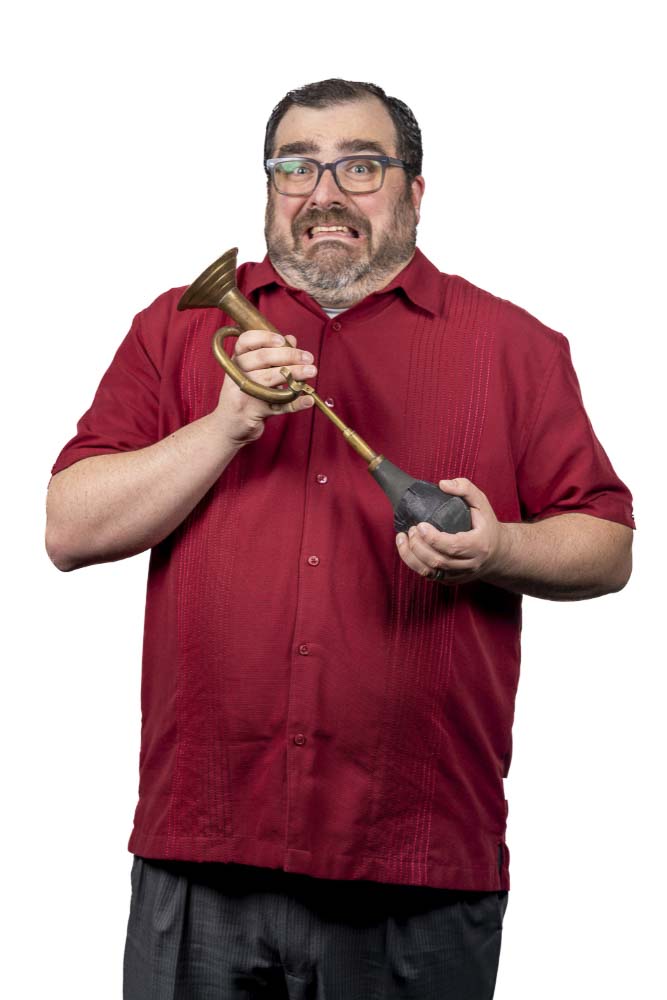 Michael Harwood as Live Foley Artist. Photo courtesy Ekklesia Theatre