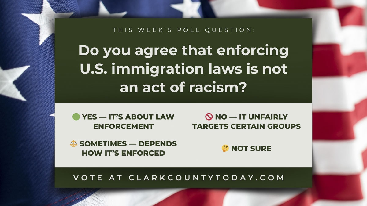 This poll asks readers whether enforcing U.S. immigration laws should be viewed as a lawful responsibility rather than an act of racism.