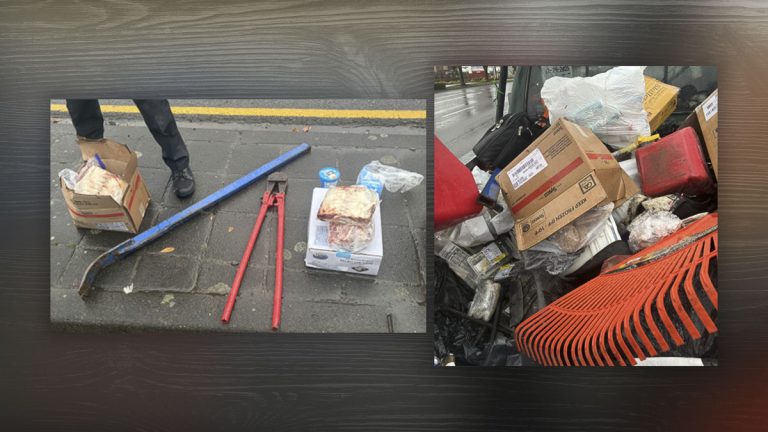 Camas police arrested two suspects connected to a Christmas Eve burglary after stolen food valued at about $2,000 was found in their disabled vehicle.