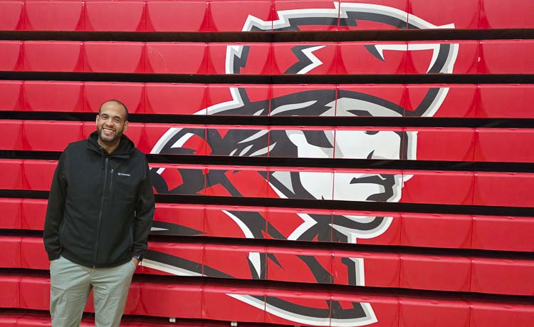 Dee White, associate principal who runs the athletic department at Fort Vancouver, said he is benefiting from the work done before him. The Trappers have data points to show improvement all over its athletic department, thanks to its current partnership to compete with the Trico League. Photo by Paul Valencia